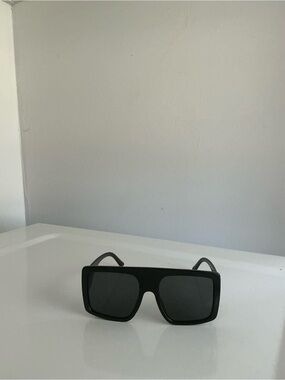 Men's Black Square Shield Sunglasses (Unisex)